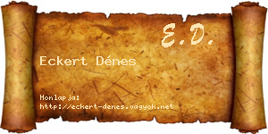Eckert Dénes névjegykártya